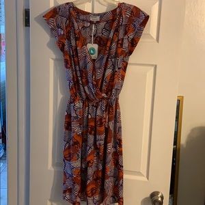 NWOT Postcards Orange and Purple Dress